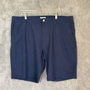 Peter Millar Shorts Mens 40 Navy Blue Golf Flat Front Casual Chino Performance